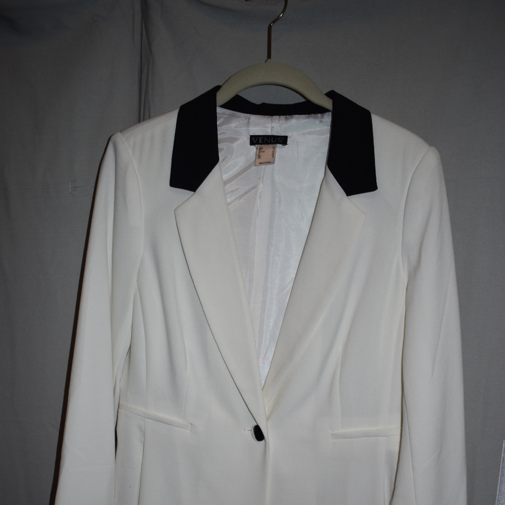 Black and white blazer